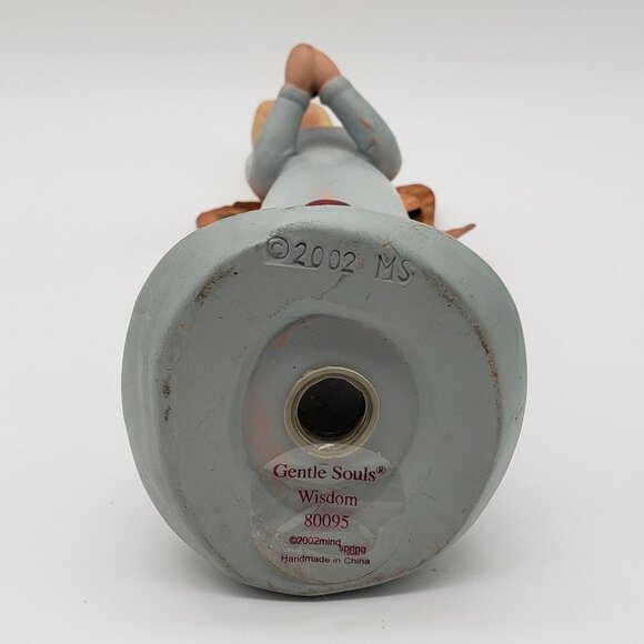 Mind Spring Gentle Souls Wooden 2002 Wisdom Angel Copper Winged Figurine AS IS - Picture 2 of 9